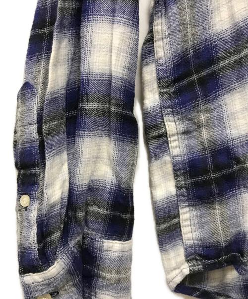PALACE（パレス）PALACE (パレス) GHOST SHIRT　バックロゴ　オンブレチェック ブルー サイズ:SIZE Sの古着・服飾アイテム