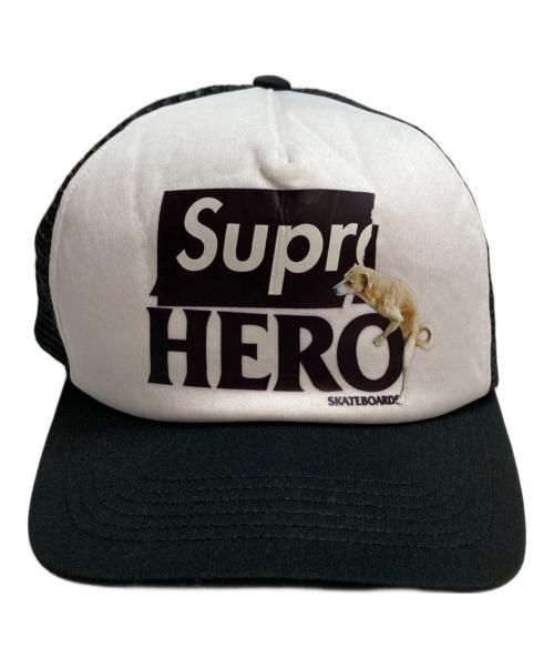 SUPREME（シュプリーム）Supreme (シュプリーム) ANTIHERO (アンタイヒーロー) Mesh Back 5-Panel Cap キャップ ホワイト×ブラックの古着・服飾アイテム
