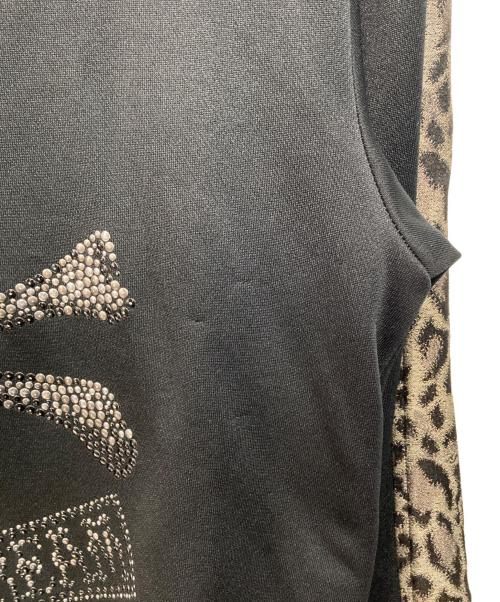 Roen（ロエン）Roen (ロエン) レオパード柄 バックメタルスカル トラックジャケット ブラック サイズ:SIZE 48の古着・服飾アイテム