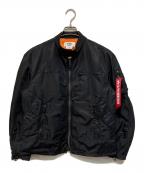 eYe COMME des GARCONS JUNYAWATANABE MAN×ALPHAアイ コム デ ギャルソン ジュンヤ ワタナベ マン×アルファ）の古着「Nylon Twill Alpha W Name Jacket(ナイロン ツイル アルファ ダブル ネーム ジャケット)」｜ブラック