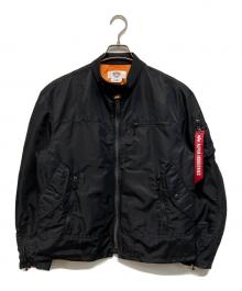 eYe COMME des GARCONS JUNYAWATANABE MAN×ALPHA（アイ コム デ ギャルソン ジュンヤ ワタナベ マン×アルファ）の古着「Nylon Twill Alpha W Name Jacket(ナイロン ツイル アルファ ダブル ネーム ジャケット)」｜ブラック