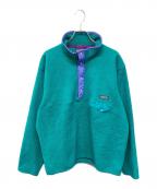 Patagoniaパタゴニア）の古着「スナップT プルオーバー シンチラフリース」｜エメラルドグリーン×パープル