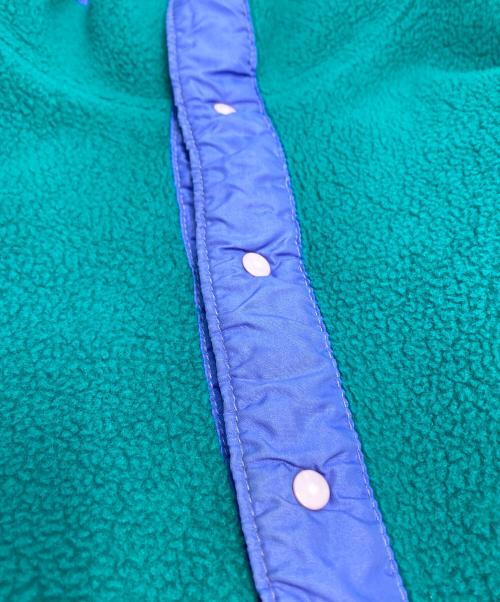 Patagonia（パタゴニア）Patagonia (パタゴニア) スナップT プルオーバー シンチラフリース エメラルドグリーン×パープル サイズ:Lの古着・服飾アイテム