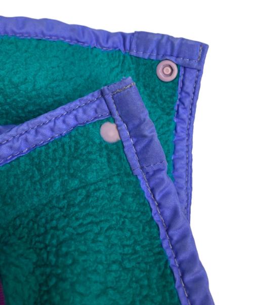 Patagonia（パタゴニア）Patagonia (パタゴニア) スナップT プルオーバー シンチラフリース エメラルドグリーン×パープル サイズ:Lの古着・服飾アイテム