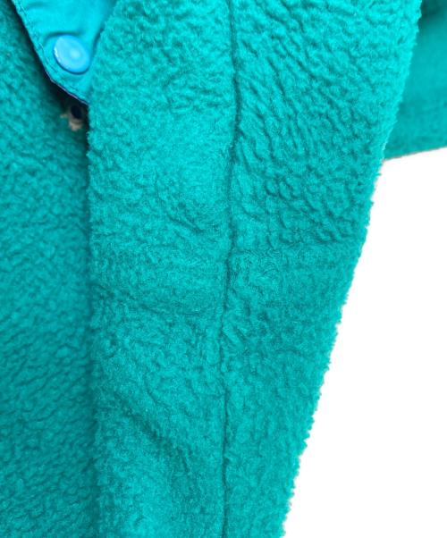 Patagonia（パタゴニア）Patagonia (パタゴニア) スナップT プルオーバー シンチラフリース エメラルドグリーン×パープル サイズ:Lの古着・服飾アイテム