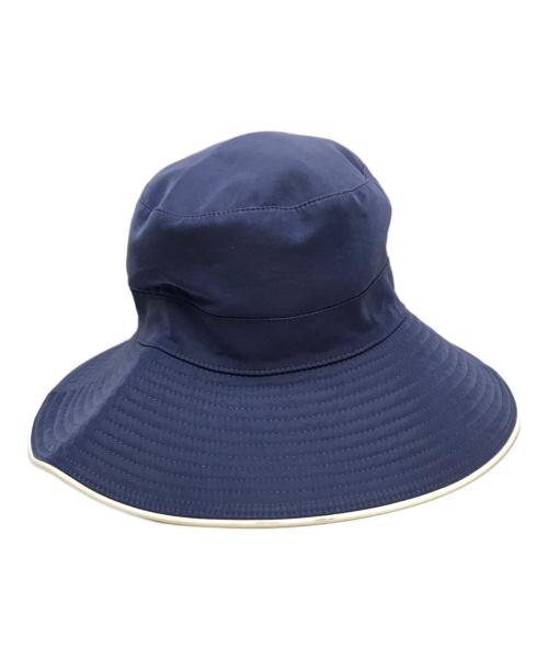 HERMES（エルメス）HERMES (エルメス) レザーパイピングハット ネイビーの古着・服飾アイテム