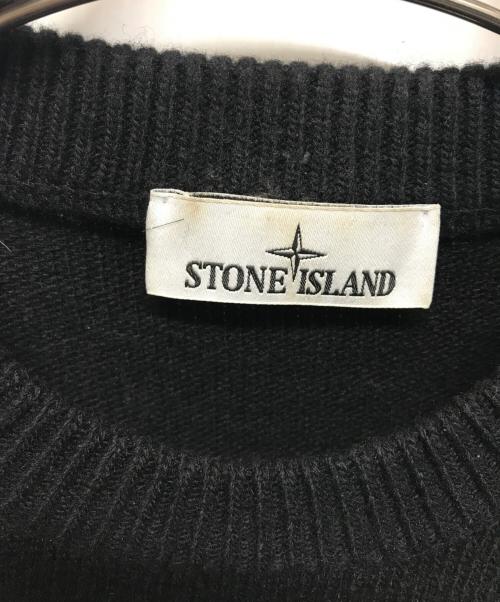 STONE ISLAND（ストーンアイランド）STONE ISLAND (ストーンアイランド) パッチクルーネックニット ブラック サイズ:SIZE Sの古着・服飾アイテム