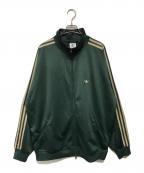 adidasアディダス）の古着「トラックジャケット ジェンダーニュートラル トレフォイル ロゴ スリーストライプ」｜シャドーグリーン