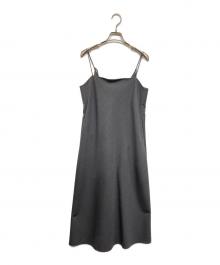 ATON（エイトン）の古着「WOOL TROPICAL CAMISOLE DRESS/ウールトロピカルキャミソールドレス ワンピース」｜グレー