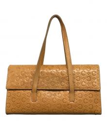 CELINE（セリーヌ）の古着「レザーハンドバッグ Cマカダム」｜ベージュ
