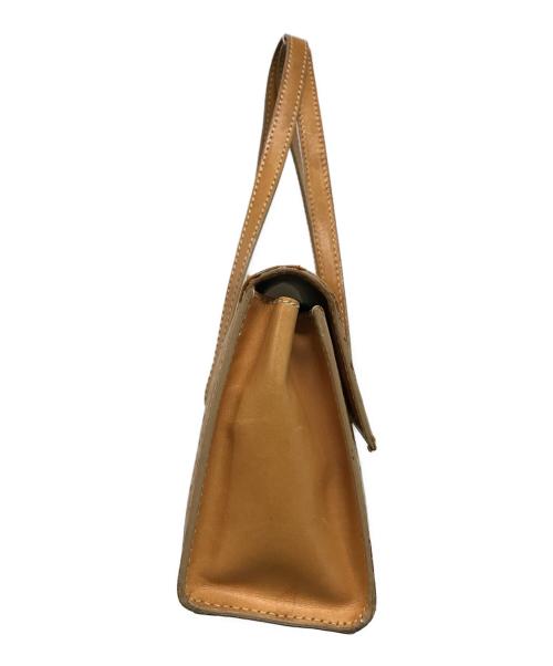 CELINE（セリーヌ）CELINE (セリーヌ) レザーハンドバッグ Cマカダム ベージュの古着・服飾アイテム