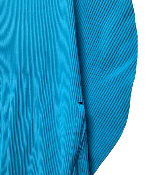 me ISSEY MIYAKE（ミーイッセイ ミヤケ）me ISSEY MIYAKE (ミーイッセイ ミヤケ) コクーンプリーツワンピース ウエストリボン ポケット付き ブルー サイズ:FREEの古着・服飾アイテム