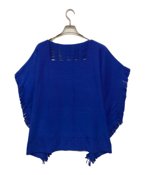 ISSEY MIYAKE（イッセイミヤケ）ISSEY MIYAKE (イッセイミヤケ) フリンジポンチョ ブルー サイズ:2の古着・服飾アイテム