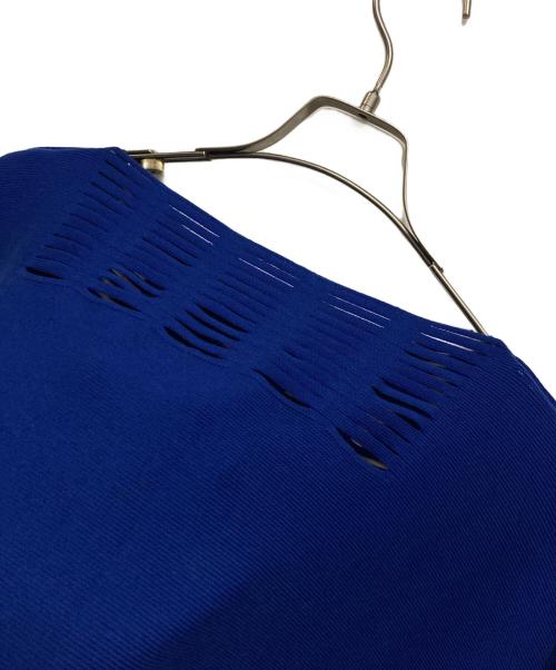 ISSEY MIYAKE（イッセイミヤケ）ISSEY MIYAKE (イッセイミヤケ) フリンジポンチョ ブルー サイズ:2の古着・服飾アイテム