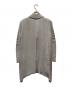 ISSEY MIYAKE (イッセイミヤケ) 斜めプリーツショールカラーロングカーディガン グレー サイズ:2：40000円
