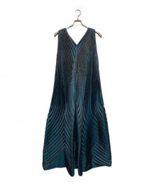 ISSEY MIYAKE（イッセイミヤケ）の古着「ノースリーブ3Dプリーツワンピース」｜ネイビー
