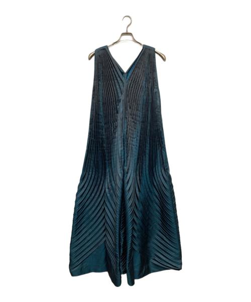 ISSEY MIYAKE（イッセイミヤケ）ISSEY MIYAKE (イッセイミヤケ) ノースリーブ3Dプリーツワンピース ネイビー サイズ:2の古着・服飾アイテム