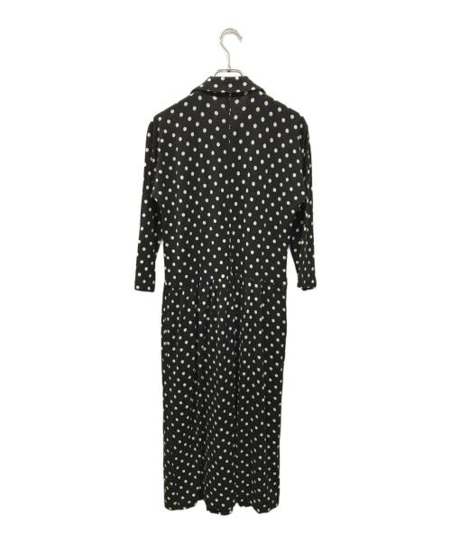 ROBE DE CHAMBRE COMME DES GARCONS（ローブドシャンブル コムデギャルソン）ROBE DE CHAMBRE COMME DES GARCONS (ローブドシャンブル コムデギャルソン) ウールドットワンピース 丸襟 ブラック サイズ:Lの古着・服飾アイテム