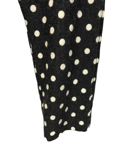 ROBE DE CHAMBRE COMME DES GARCONS（ローブドシャンブル コムデギャルソン）ROBE DE CHAMBRE COMME DES GARCONS (ローブドシャンブル コムデギャルソン) ウールドットワンピース 丸襟 ブラック サイズ:Lの古着・服飾アイテム