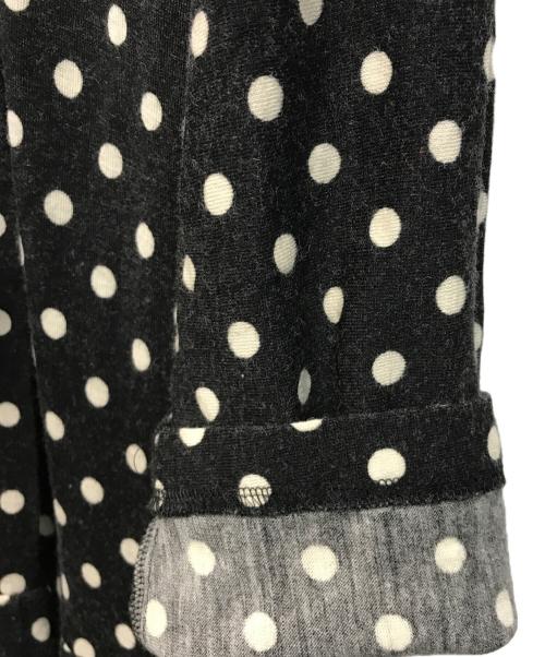 ROBE DE CHAMBRE COMME DES GARCONS（ローブドシャンブル コムデギャルソン）ROBE DE CHAMBRE COMME DES GARCONS (ローブドシャンブル コムデギャルソン) ウールドットワンピース 丸襟 ブラック サイズ:Lの古着・服飾アイテム