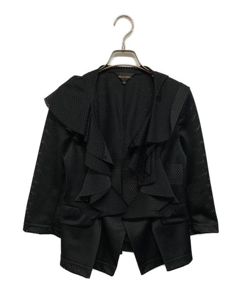 COMME des GARCONS（コムデギャルソン）COMME des GARCONS (コムデギャルソン) ブラックメッシュフリルジャケット ブラック サイズ:Sの古着・服飾アイテム