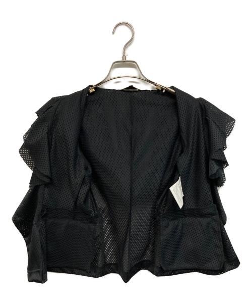 COMME des GARCONS（コムデギャルソン）COMME des GARCONS (コムデギャルソン) ブラックメッシュフリルジャケット ブラック サイズ:Sの古着・服飾アイテム