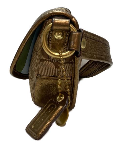 COACH（コーチ）COACH (コーチ) シグネチャーハンドバッグ ベージュ×ゴールドの古着・服飾アイテム