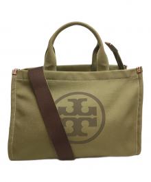 TORY BURCH（トリーバーチ）の古着「エラキャンバス スモールトート」｜オリーブ