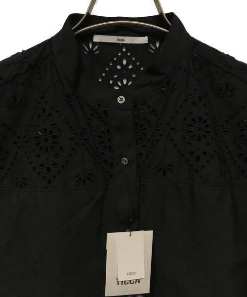 ticca（ティッカ）ticca (ティッカ) レース フレンチスリーブ シャツ ブラック サイズ:SIZE Free 未使用品の古着・服飾アイテム