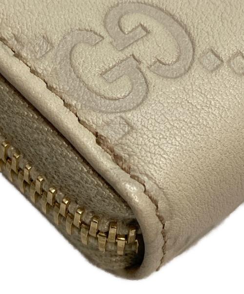 GUCCI（グッチ）GUCCI (グッチ) GG柄ラウンドファスナーコインケース ベージュの古着・服飾アイテム