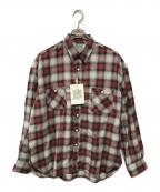 SUNNY ELEMENTサニーエレメント）の古着「Canyon Shirt　リネンブレンド　オンブレチェックシャツ」｜レッド×グレー