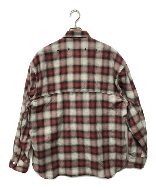 SUNNY ELEMENT（サニーエレメント）SUNNY ELEMENT (サニーエレメント) Canyon Shirt　リネンブレンド　オンブレチェックシャツ レッド×グレー サイズ:SIZE 1 未使用品の古着・服飾アイテム