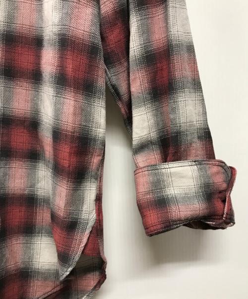 SUNNY ELEMENT（サニーエレメント）SUNNY ELEMENT (サニーエレメント) Canyon Shirt　リネンブレンド　オンブレチェックシャツ レッド×グレー サイズ:SIZE 1 未使用品の古着・服飾アイテム