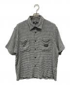 stussyステューシー）の古着「CRINKLED CHECK SS SHIRT　クリンクルドチェック　半袖チェックシャツ」｜ブラック×ホワイト