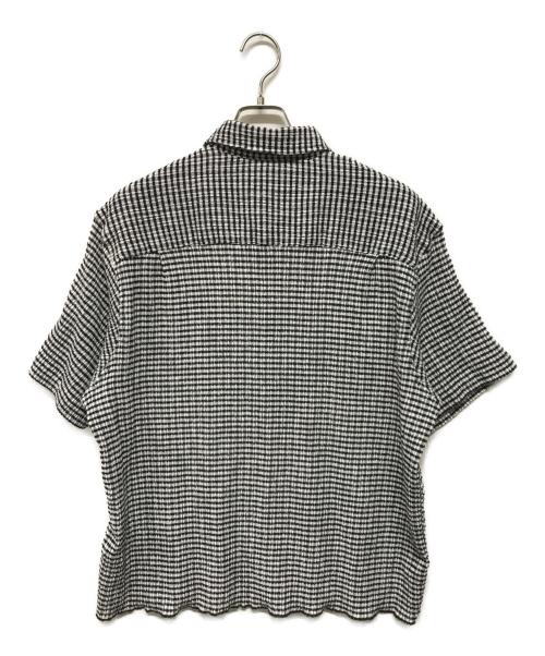 stussy（ステューシー）stussy (ステューシー) CRINKLED CHECK SS SHIRT　クリンクルドチェック　半袖チェックシャツ ブラック×ホワイト サイズ:SIZE Sの古着・服飾アイテム