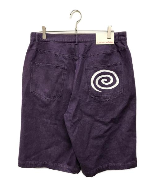 SOL soonerorlater（スーナーオアレイター）SOL soonerorlater (スーナーオアレイター) GuruGuru Denim Shorts バギーハーフパンツ　グルグル　デニムショーツ パープル サイズ:XLの古着・服飾アイテム