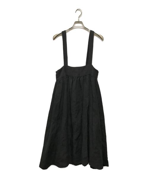 tita（ティタ）tita (ティタ) ロングエプロンワンピース ブラック サイズ:SIZE Mの古着・服飾アイテム