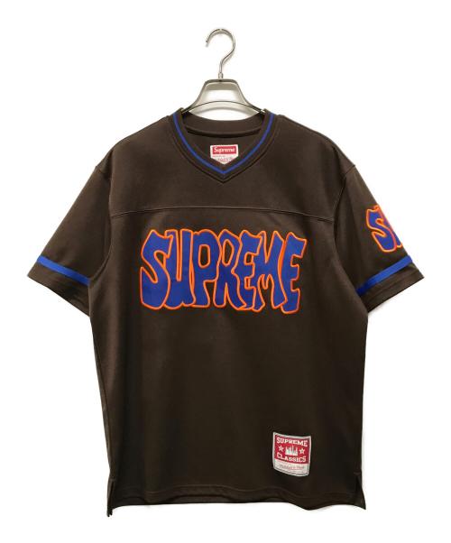 SUPREME（シュプリーム）SUPREME (シュプリーム) MITCHELL & NESS (ミッチェルアンドネス) 22AW  ロゴ フットボール ジャージー Tシャツ ブラウン サイズ:Lの古着・服飾アイテム