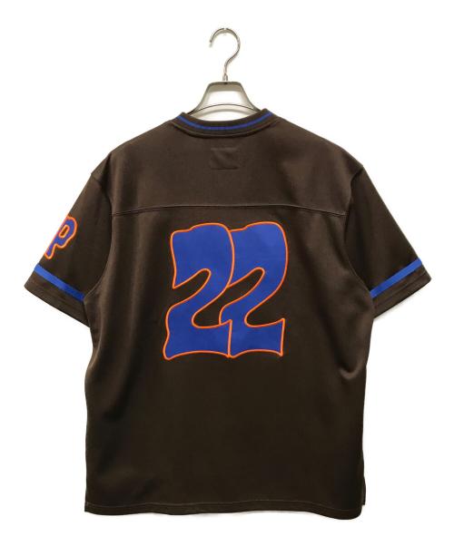 SUPREME（シュプリーム）SUPREME (シュプリーム) MITCHELL & NESS (ミッチェルアンドネス) 22AW  ロゴ フットボール ジャージー Tシャツ ブラウン サイズ:Lの古着・服飾アイテム