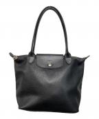 LONGCHAMPロンシャン）の古着「Le Pliage レザーハンドバッグ」｜ブラック
