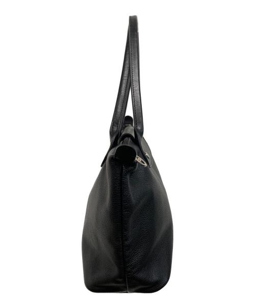 LONGCHAMP（ロンシャン）LONGCHAMP (ロンシャン) Le Pliage レザーハンドバッグ ブラックの古着・服飾アイテム