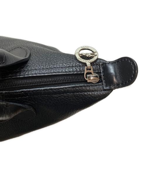 LONGCHAMP（ロンシャン）LONGCHAMP (ロンシャン) Le Pliage レザーハンドバッグ ブラックの古着・服飾アイテム