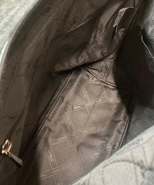 LONGCHAMP（ロンシャン）LONGCHAMP (ロンシャン) Le Pliage レザーハンドバッグ ブラックの古着・服飾アイテム