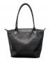 LONGCHAMP (ロンシャン) Le Pliage レザーハンドバッグ ブラック：12000円