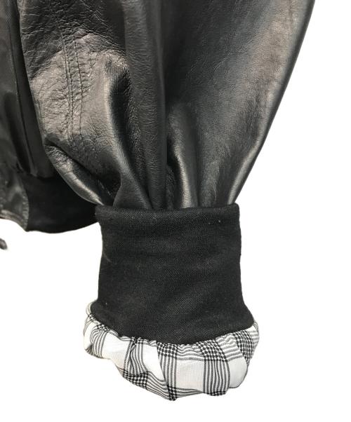 KOHSHIN SATOH（コウシンサトウ）KOHSHIN SATOH (コウシンサトウ) ナイロンコーティングシープスキンレザージャケット ブラック サイズ:SIZE 48の古着・服飾アイテム