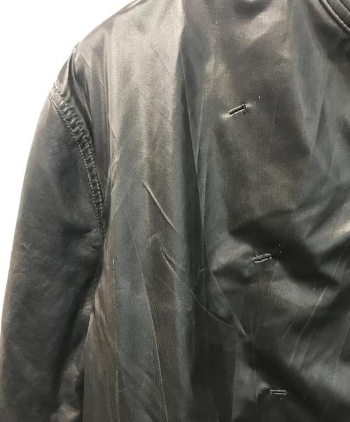 KOHSHIN SATOH（コウシンサトウ）KOHSHIN SATOH (コウシンサトウ) ナイロンコーティングシープスキンレザージャケット ブラック サイズ:SIZE 48の古着・服飾アイテム