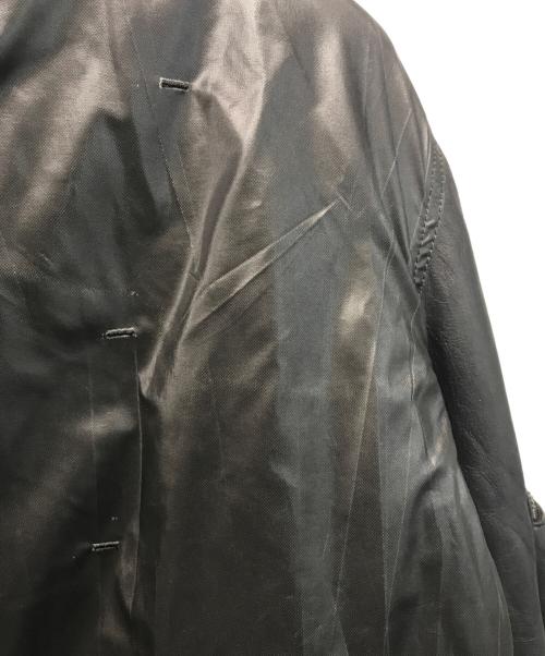 KOHSHIN SATOH（コウシンサトウ）KOHSHIN SATOH (コウシンサトウ) ナイロンコーティングシープスキンレザージャケット ブラック サイズ:SIZE 48の古着・服飾アイテム