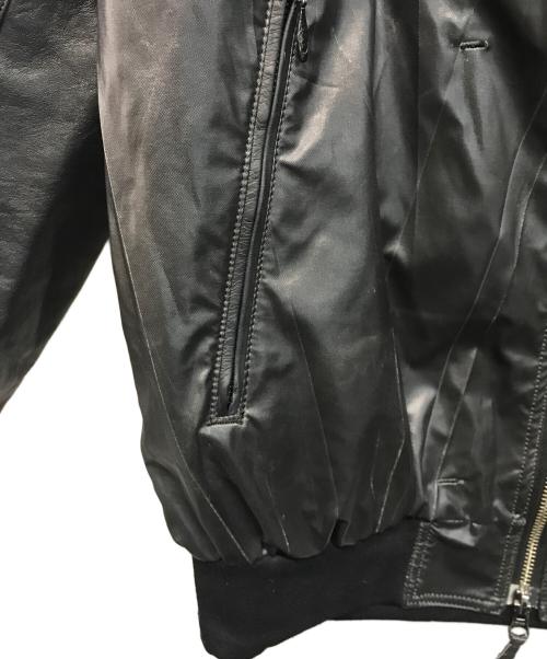 KOHSHIN SATOH（コウシンサトウ）KOHSHIN SATOH (コウシンサトウ) ナイロンコーティングシープスキンレザージャケット ブラック サイズ:SIZE 48の古着・服飾アイテム