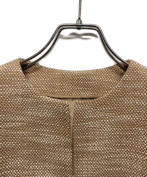 DRAWER（ドゥロワー）Drawer (ドゥロワー) フレアスリーブ ノーカラージャケット ベージュ サイズ:SIZE 36の古着・服飾アイテム