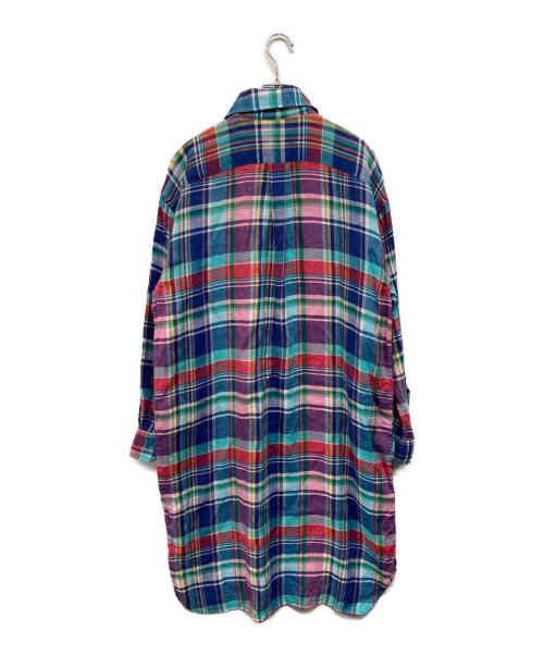 POLO RALPH LAUREN（ポロ・ラルフローレン）POLO RALPH LAUREN (ポロ・ラルフローレン) マドラスチェックリネンシャツワンピース マルチカラー サイズ:SIZE 10の古着・服飾アイテム